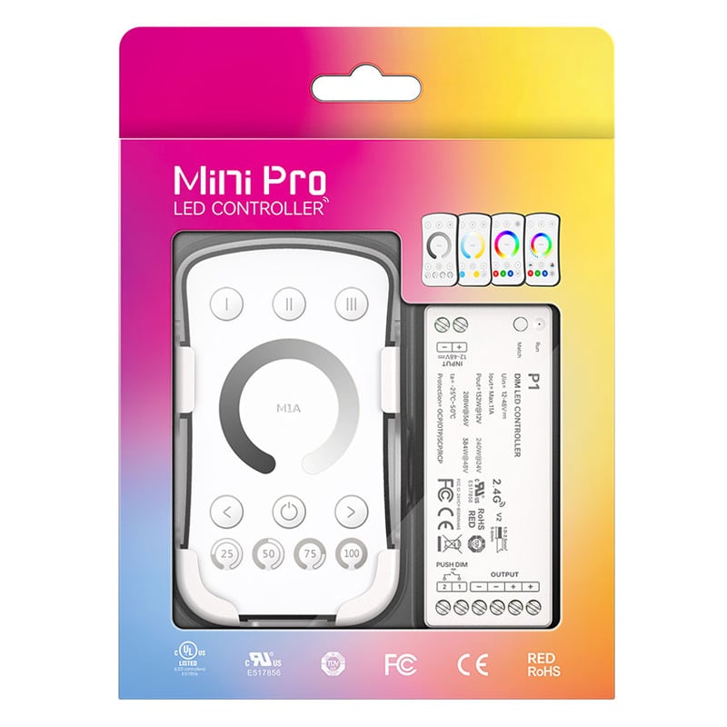 UL Listed Wireless Dimmer LED Strip Controller Kit M1A+P1